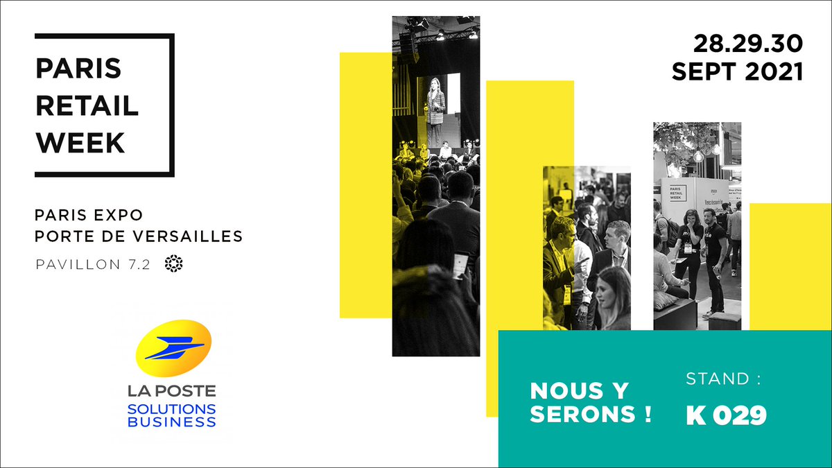 LaPosteBusiness's tweet image. [J-1] 📅 Événement : #ParisRetailWeek 2021

Venez rencontrer les marques du @GroupeLaPoste et La Poste Solutions Business lors du Salon @PRWOfficial qui aura lieu du 28 au 30 septembre.

Pour en savoir plus 👉 ow.ly/Ypdn50G7SuB