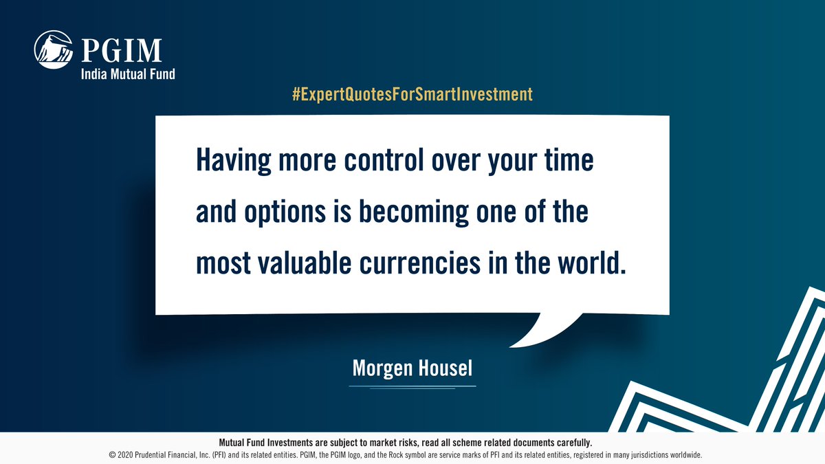 #MorgenHousel’s timeless advice that having control over your time and options is the most valuable currencies in the world.
#ExpertQuotes #MutualFunds #MutualFundSahiHai