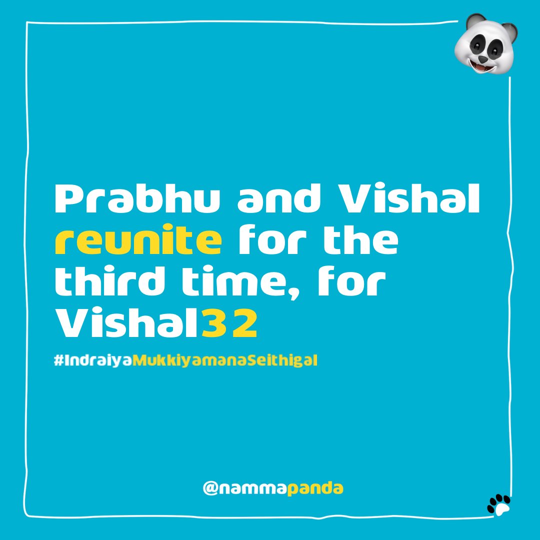 NammaPanda's tweet photo. #Prabhu and #Vishal reunite for the third time in #Vishal32
#Kollywood #CinemaNews #KollywoodUpdates #Kollybuzz #Nammapanda #PandaBuzz https://t.co/3eEnOOLMqz
