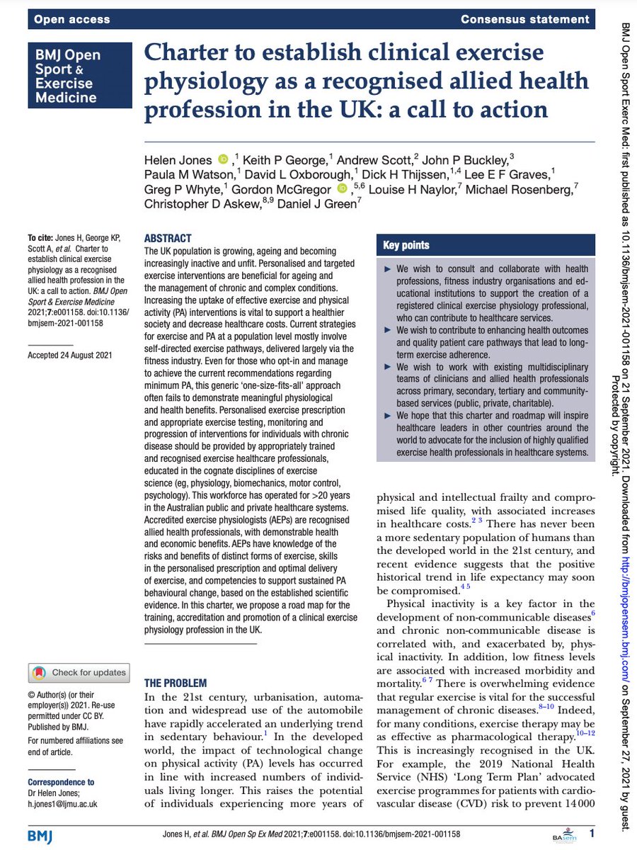 🗣 New paper published‼️
An important charter published to establish, promote and regulate career paths for UK Clinical Exercise Physiologists - call to action‼️ 

⬇️ Open access 🔓
bmjopensem.bmj.com/content/7/3/e0…

#WeAreBOSEM
#Physiologists #ConsensusStatement