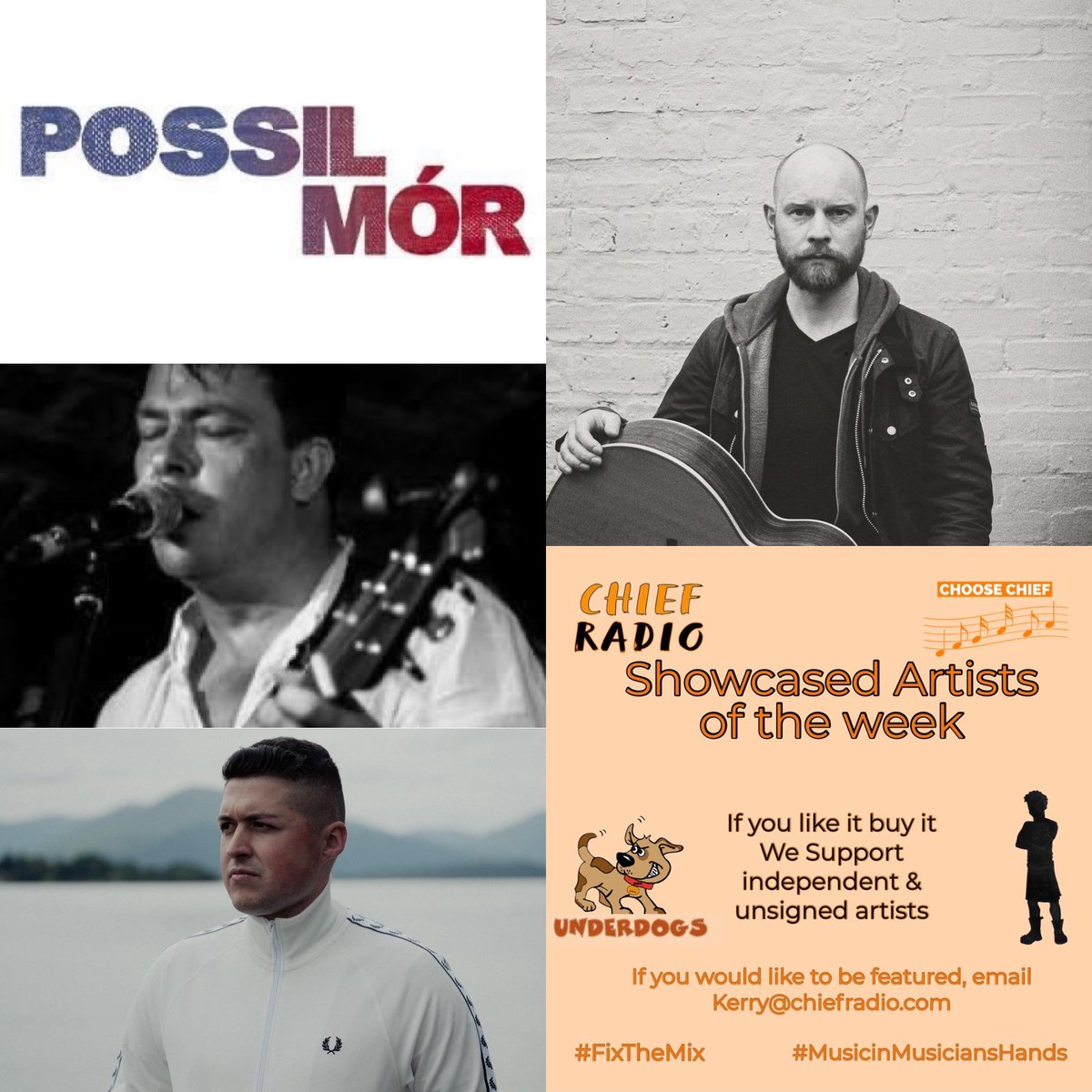 RT @GForce3203: RT @Chiefradio1: Our #unsignedartist this week

@PossilMor 
@SeanLGray 
@Armsongs 
The Fake Shakes

You’ll hear them all week

If you’d like airplay, drop your MP3 to kerry@chiefradio.com

#choosechief #newmusic #ifyoulikeitbuyit