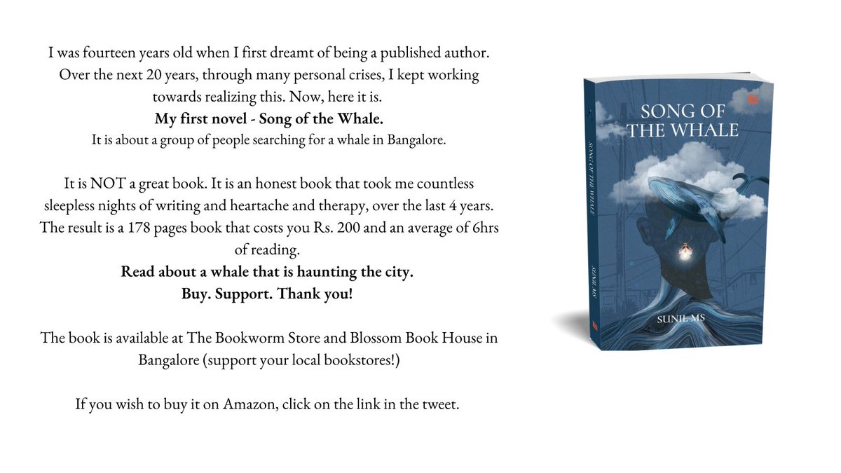 keypounder's tweet photo. The book is available @bookworm_Kris (support your local bookstores!)
If you wish to buy it on Amazon, click > https://t.co/ELZ52NNAVu 

#whaleinbangalore #songofthewhale #sunilms https://t.co/Kn6lm7NEYq