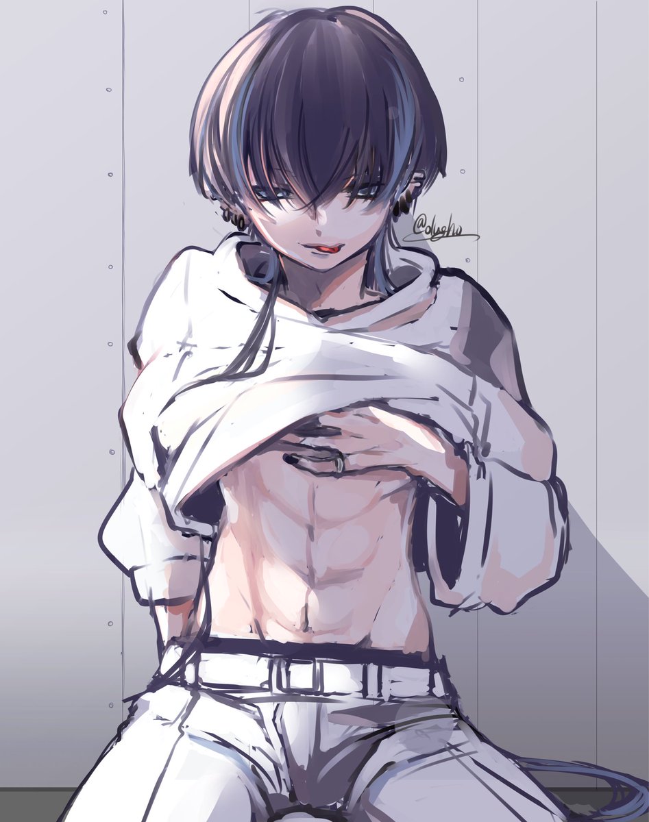 「【創作】細身男子の筋肉 」|るるふ@👀🌱のイラスト