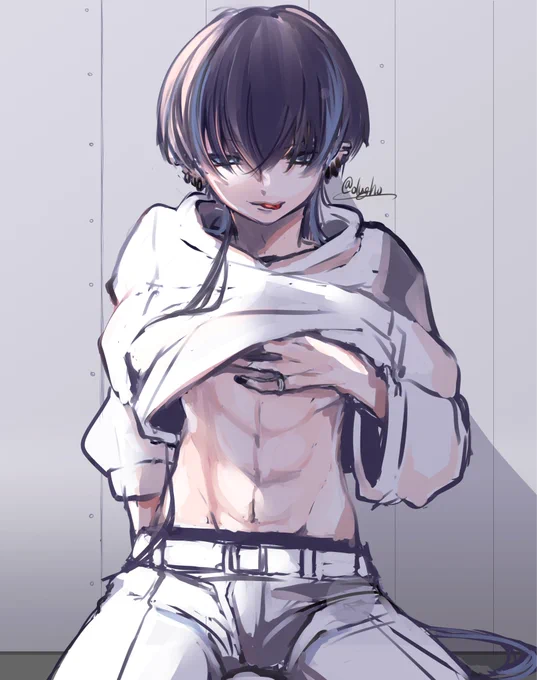 【創作】細身男子の筋肉 