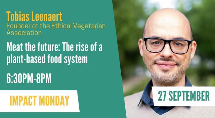 🍴If you are in #Brussels today and interested in a more #sustainable way to eat &amp; to contribute to a society that respects humans, animals &amp; the environment, pass by the Impact House today from 18.30-20.30 &amp; listen to <a href="/EVAveggies/">EVA vzw</a> ➡️ bit.ly/3uj5idF 
#ImpactMondays #vegan