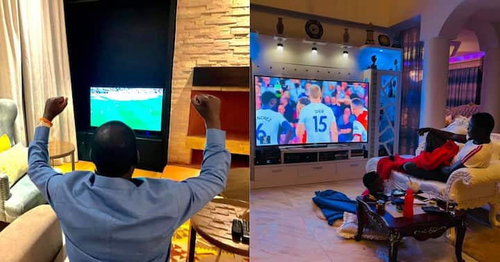 khayCiggar's tweet photo. #NikujaribuTu #WhyQuickmart michaelOlunga AlvinOtieno Comparison on Baba and Ababu Namwamba Watching the Arsenal game.Ati Mnasema TV ya baba inatoshana na microwave? https://t.co/nZgNU6kHsS