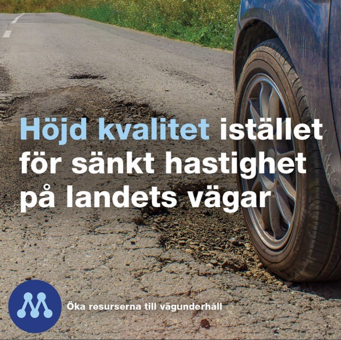 Viktigt för en levande landsbygd. Trafikverket envisas med att sänka hastigheterna, bättre att stärka underhållet. Som M gör i budgeten.