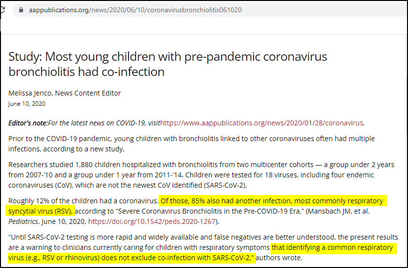 tohmes1's tweet photo. COVID-19 &amp; RSV in children

1/ Prior 2019, children with bronchiolitis linked to other coronaviruses often had multiple infections.

Of children hospitalized with coronavirus, 85% also had other infections, most commonly: RSV https://t.co/3AnCVpGBsa https://t.co/i2hiwQ0VZU