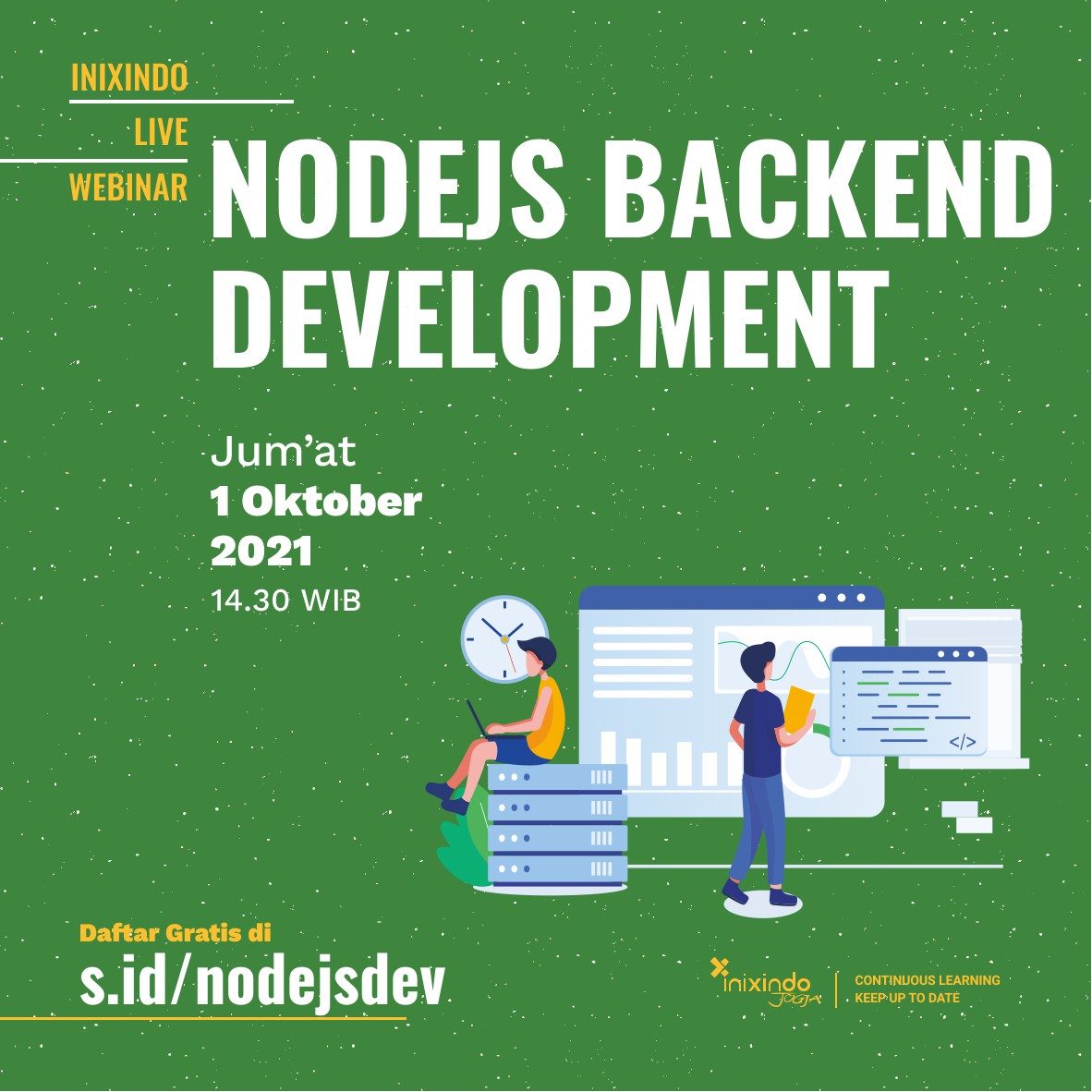 Webinar minggu ini pindah ke hari jum'at dengan topik NodeJS Backend Development.

s.id/nodejsdev