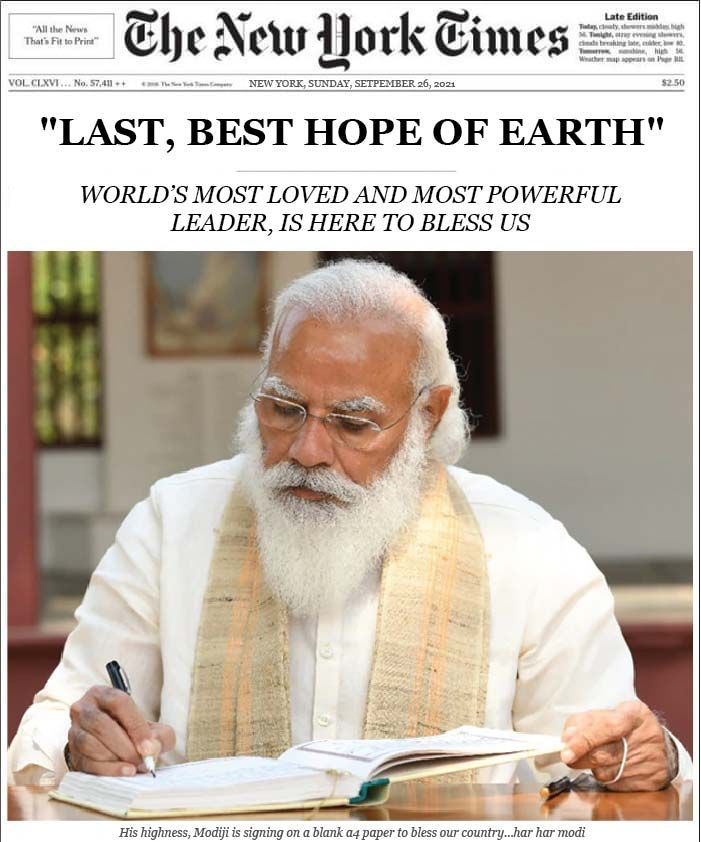 Worlds most loved &amp; most powerful leader-Modi Ji

this is the headline of "NEW YORK TIMES"
👏👏👏👏👏👏👏👏👏👏👏👏👏👏👏👏👏👏👏👏👏