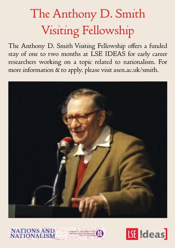 There's just a few days left to get your application in for the Anthony D. Smith Visiting Fellowship! The Fellowship offers a funded 1-2 month stay at <a href="/LSEIDEAS/">LSE IDEAS</a> for early career researchers working on a topic related to nationalism. Full info is at asen.ac.uk/smith