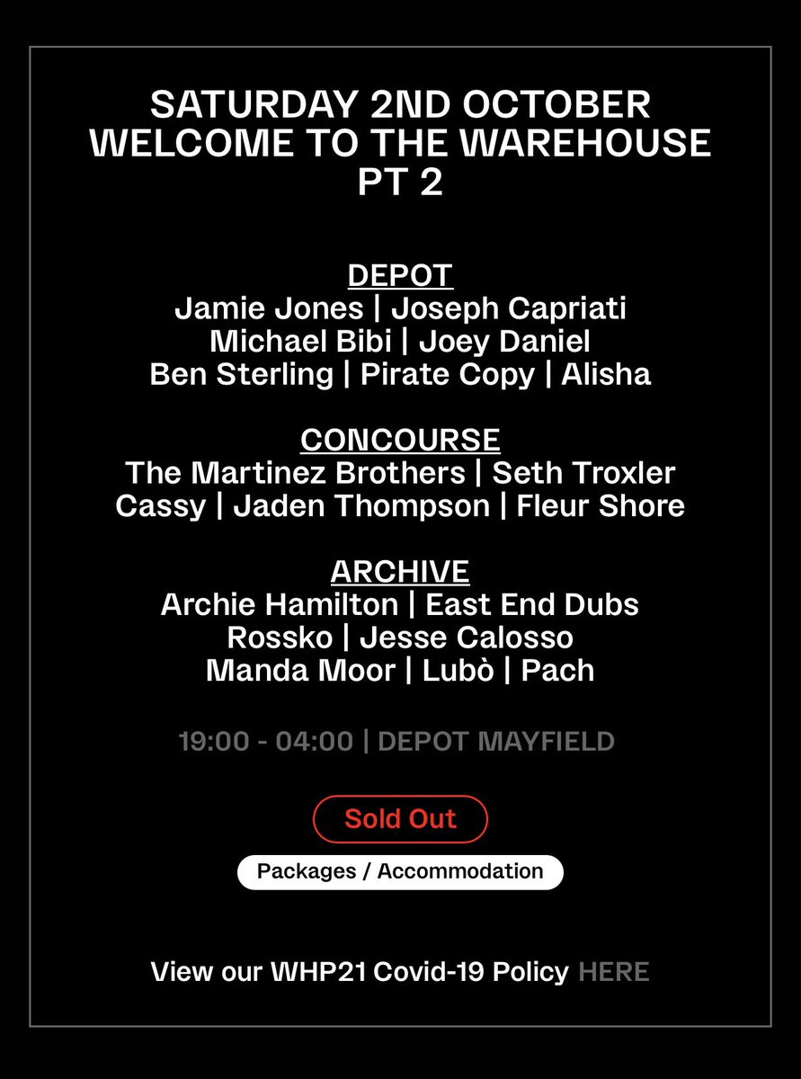 emmabeddoes's tweet photo. Selling 2 Warehouse Project - Welcome to the Warehouse Pt 2 tickets for this Saturday https://t.co/MSJvybAAGz