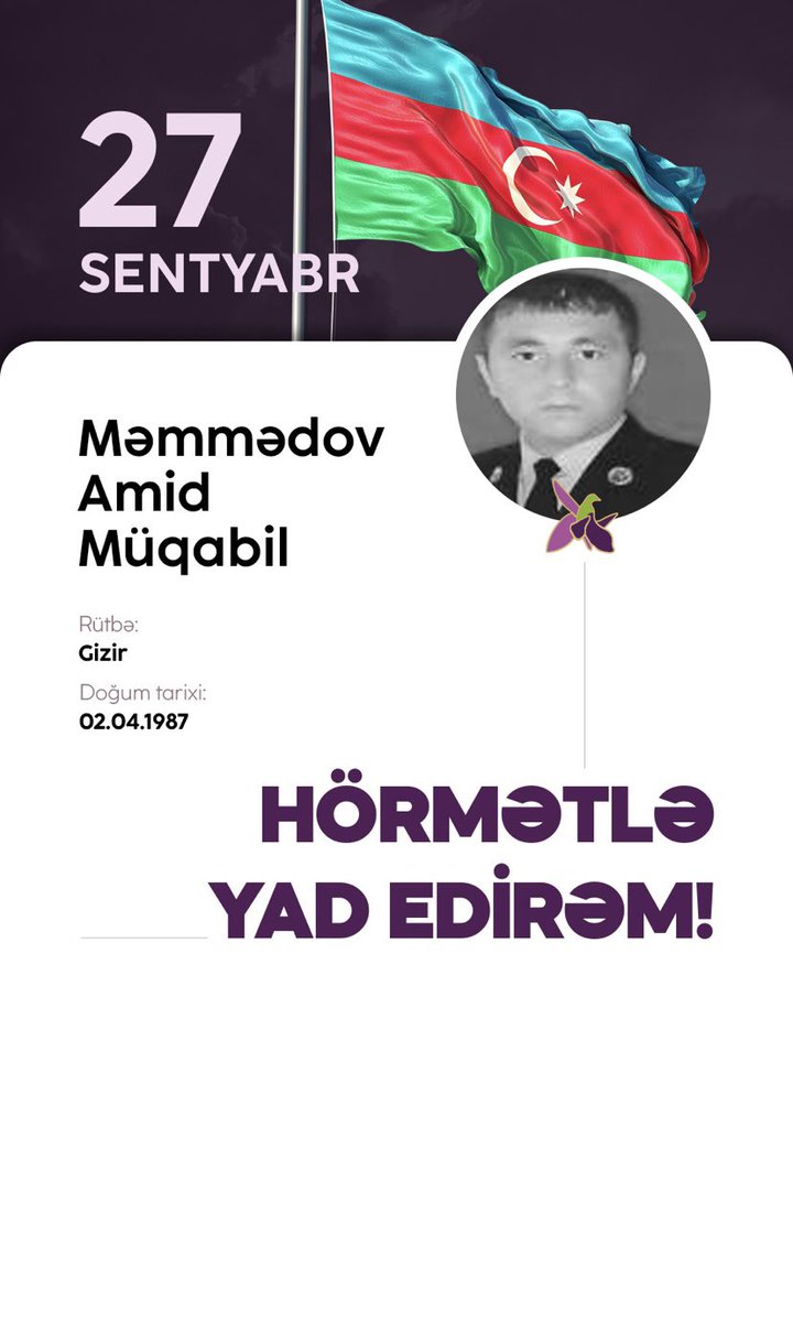 SayaliMammad's tweet photo. Allah bütün şəhidlərimizə rəhmət eləsin!
 
#yadedirik 
#27sentyabr
#Anımgünü https://t.co/Bd0XyQTWMY