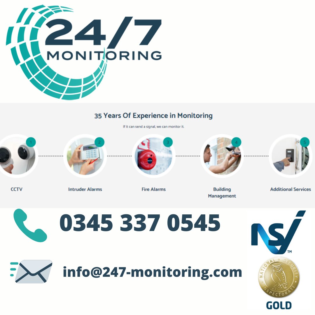 247_monitoring's tweet photo. If you are looking for a reliable, efficient, experienced, and professional #alarm  receiving centre with a client focus then contact #24/7 #Monitoring today on 0345 3370545 or email your monitoring enquiry to info@247-monitoring.com.

#ARC #AlarmReceivingCentre #247monitoring https://t.co/47jUVuBhp6