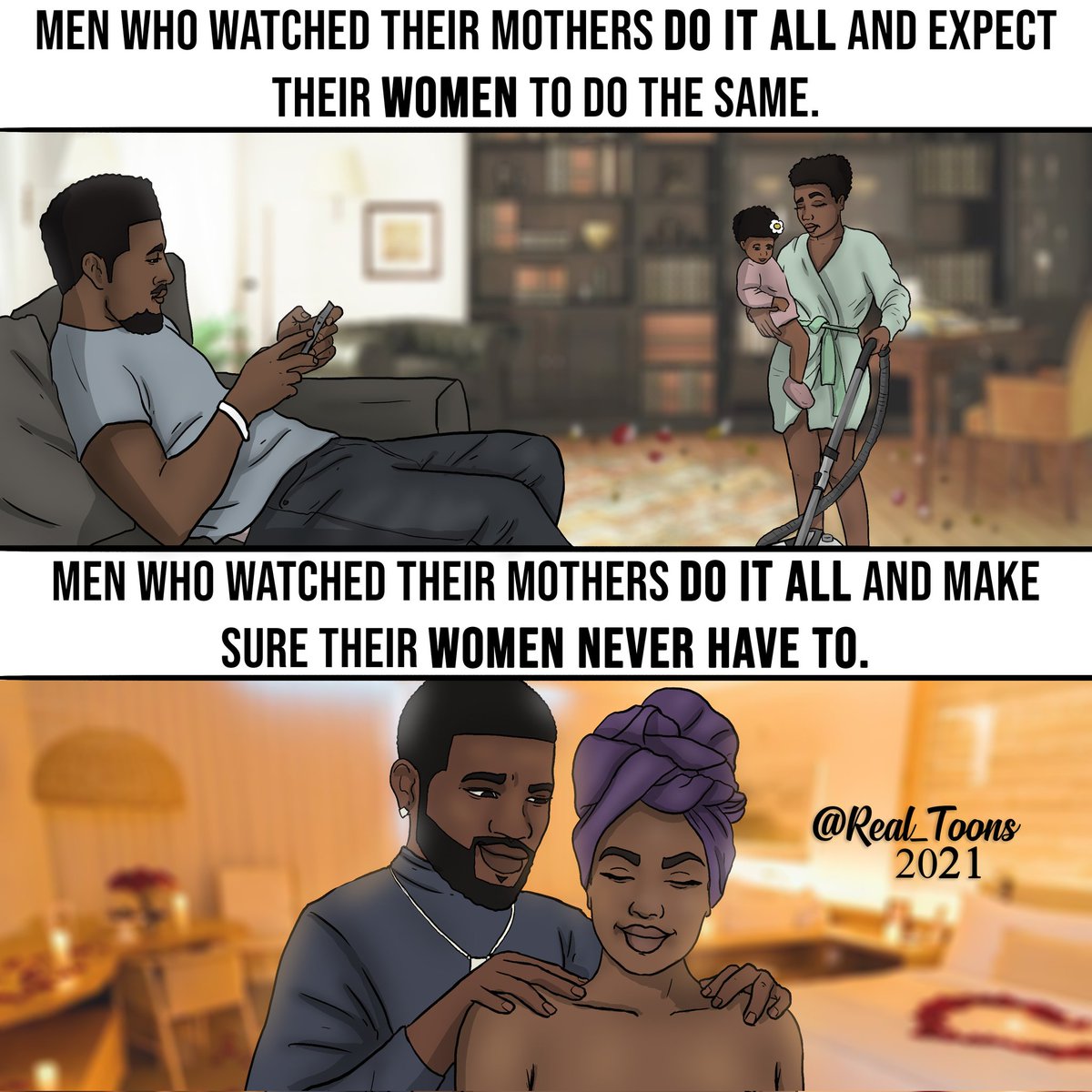 Let's break the cycle gents...let's not normalise gender roles.