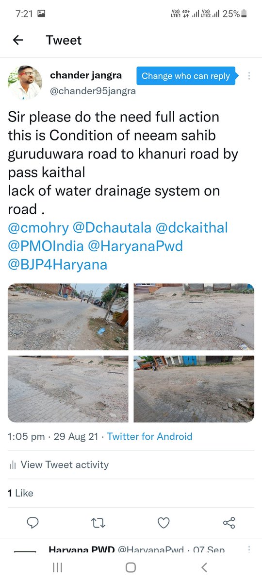 chander95jangra's tweet photo. Sir its humble request to do the needful no action is taken yet  @cmohry @dckaithal @HaryanaPwd @sekaithalpwd @anilvijminister @Dchautala @mlkhattar https://t.co/Qp0cpALBfu