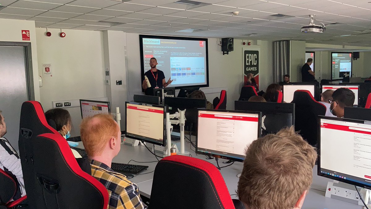 StaffsGames's tweet photo. Here’s Deej delivering the Course Technology talk to games design students in the Epic Games centre @StaffsUni #WelcomeWeek2020 https://t.co/S5PDUKmHMs