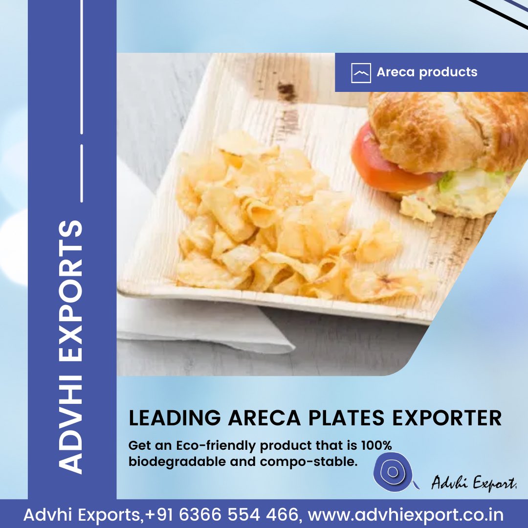 AdvhiExport's tweet photo. Leading Areca Plates Exporter
Finest Tableware @advhiexports
#biodegradable #ecofriendly #disposabletableware #arecaplates #plamplates #tableware #disposableplates #partyplates #fancyplates #germany🇩🇪 #france #austria #italy #spain #isreal #saveearth #plasticfreeliving #natural https://t.co/IRAeTlphhJ