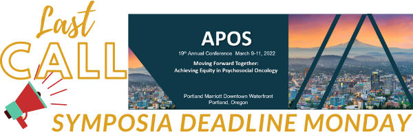 APOSHQ's tweet photo. Deadline is TODAY! #submityourscience #psychosocialoncology #APOS2022 #SeeYouInPortland @kamen_charles https://t.co/1Ji78bTRBI