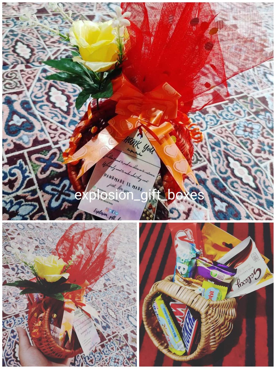 ExplosionGift's tweet photo. So here we are introducing our low budget chocolate hamper on customers demand.
Book your's now.
Dm for queries/ whtsapp 7889394161
#explosion_gift_boxes 
#bouquetsbyexplosion_gift_boxes
#kashmir
#gift 
#explosionbox
#chocolate 
#giftboxes 
#explore 
#happiness
#love https://t.co/d0yRcjjoVA