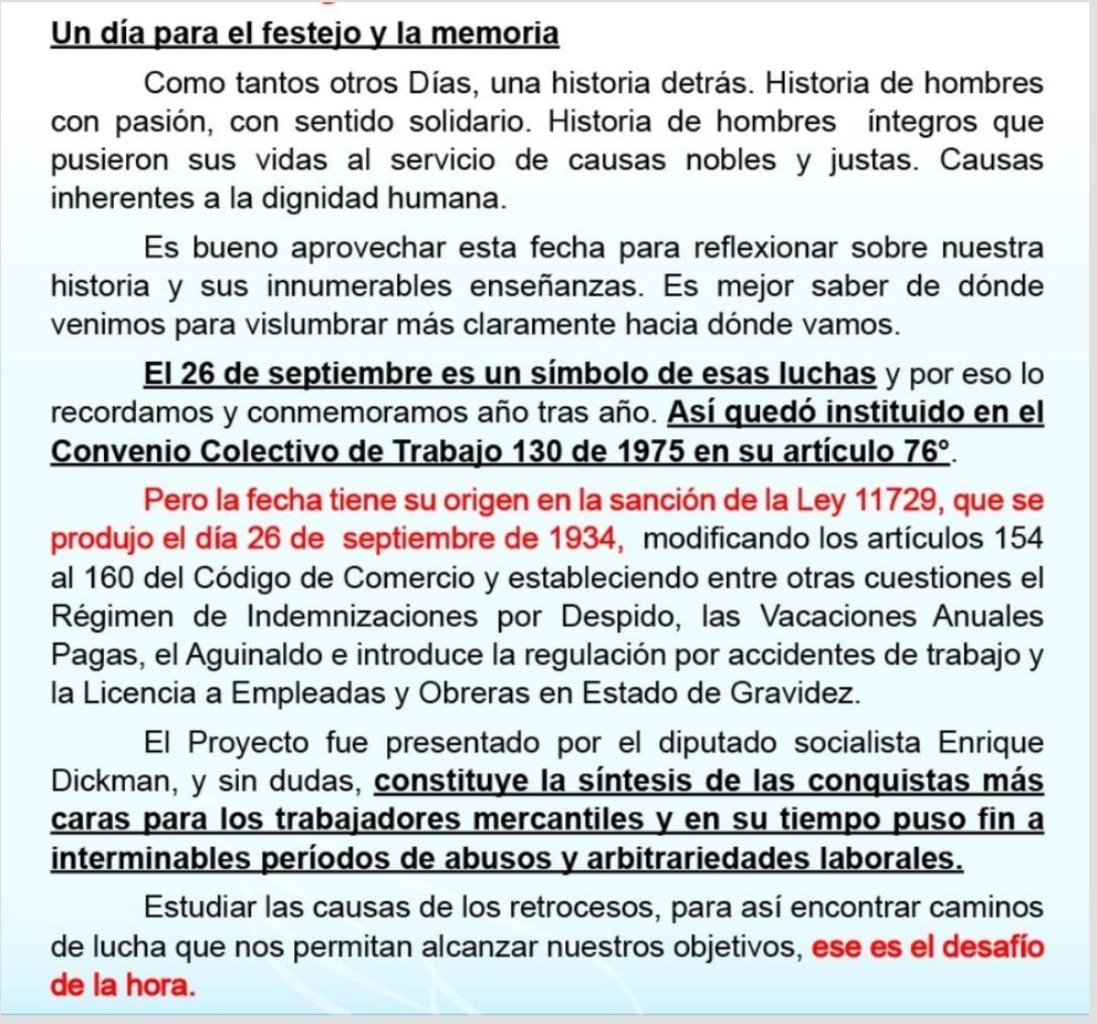 #comercio #empleadosdecomercio Feliz día a todas las empleadas y empleados de Comercio. Nuestro saludo y homenaje en su día!!! Recordamos también al compañero Enrrique Dickman impulsor de la Ley 11.729 y su reconocimiento.
instagram.com/p/CUU3eBUrRtj/…