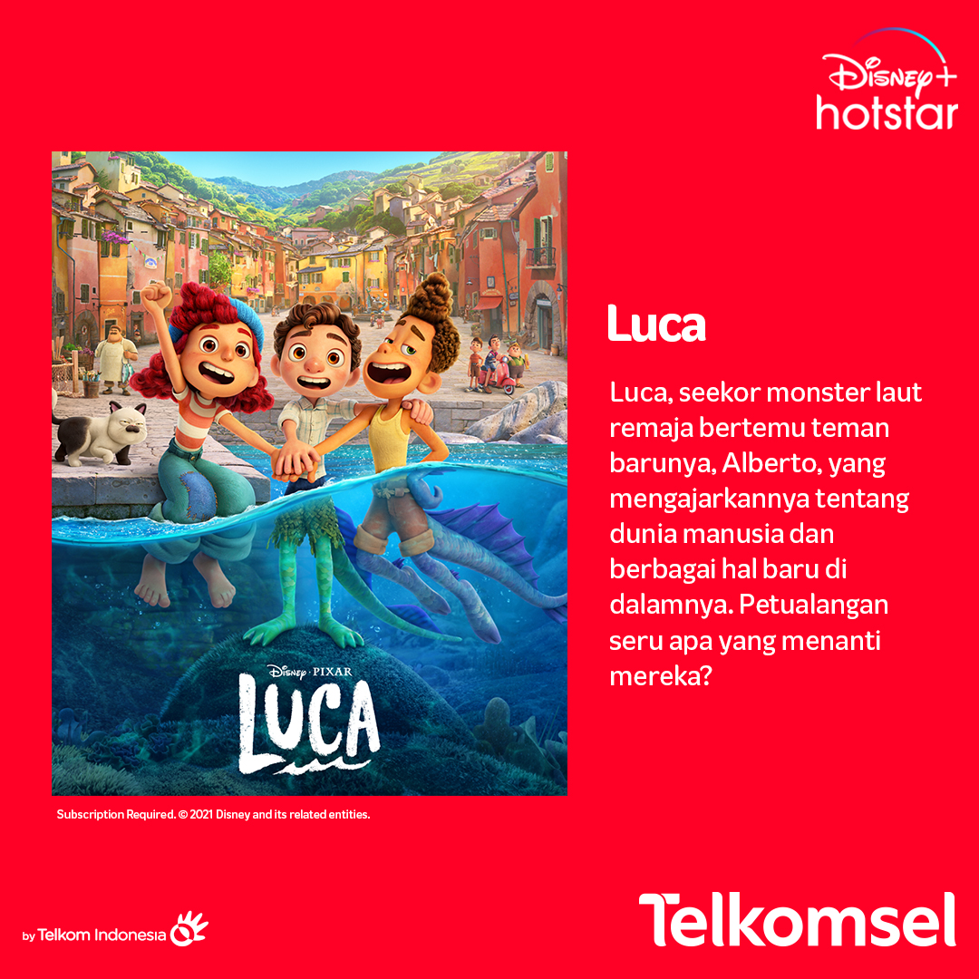 Telkomsel's tweet photo. Lewat film, kita juga bisa lho ngajarin anak-anak tumbuh optimis &amp; berpikir positif. 
Berikut list film #YangKitaBisa kasih buat kamu! Yuk #BukaSemuaPeluang streaming film di Disney+ pakei jaringan #InternetBaik dari Telkomsel! Follow IG Telkomsel ya. https://t.co/mrqwjgcXLt