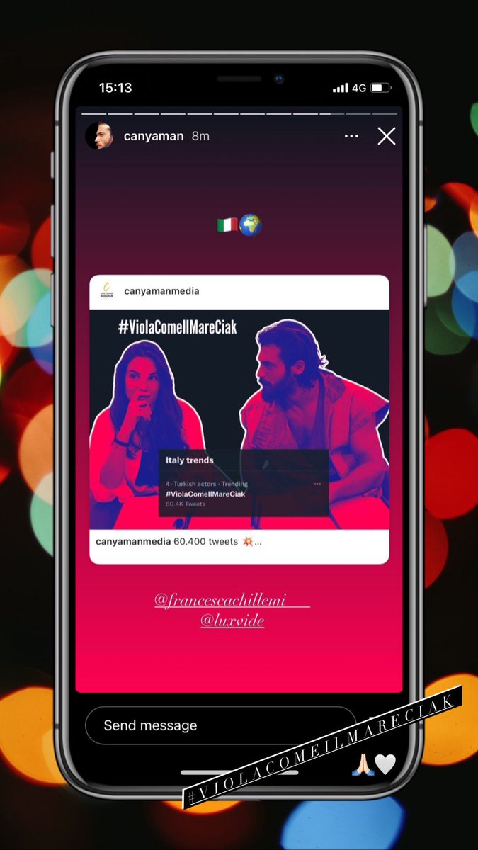 CanYamanMedia's tweet photo. Thank you Fandom ❤️‍🔥🙏🏻
#CanYaman IG stories 

#ViolaComeIlMareCiak 🚀🎬🧿 https://t.co/I94vfWC6K8