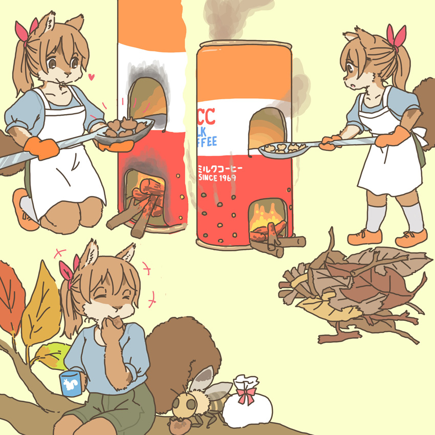「リスのどんぐりクッキングまとめ 」|エカキ510（生物模倣組合）のイラスト