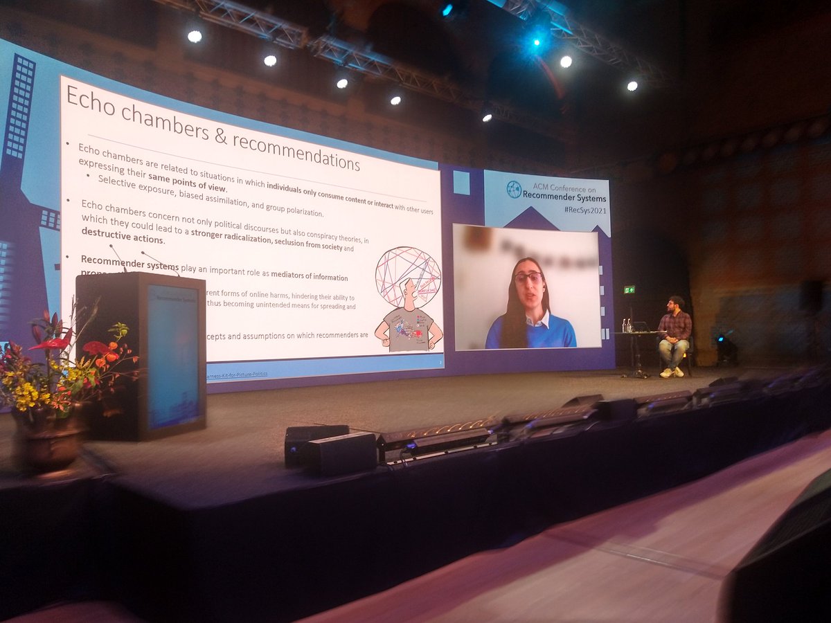 McWillemsen's tweet photo. our first online speaker entering the stage now at our hybrid #RecSys2021 conference! Thanks to our AV team for handeling this in such a smooth way! https://t.co/vXwGURz1SP