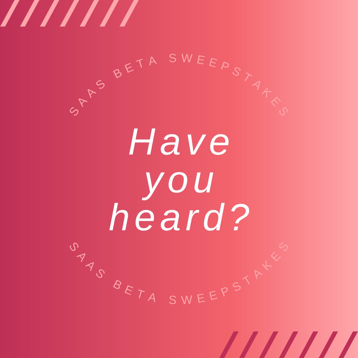 Have you heard about our SaaS program sweepstakes?  Head back to the original post on our LinkedIn page to learn how to enter!

#startupceo #startups #techstartup #techentrepreneurs #startupentrepreneurs #starthere #startupsuccess #findsuccess #newentrepreneurs #getinvestors