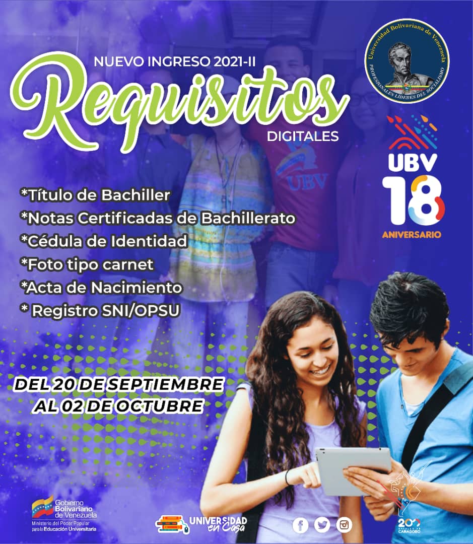 CIPEEUBVZULIA's tweet photo. Continúan las inscripciones en la UBV a través de https://t.co/n7A9dBm4Gh 

@OmarPrietoGob 
@willy_casanova 
@unibolivariana 
@UBVEjeCaciqueM1 https://t.co/33dCAlfu4j