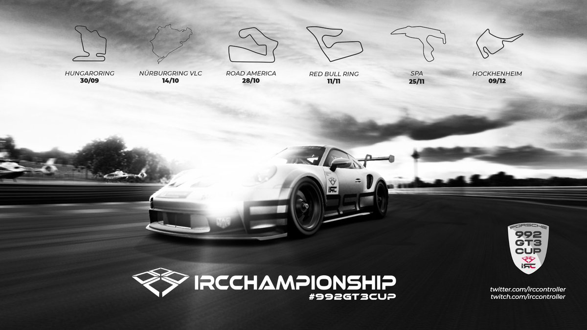 🆕#992GT3CUP

💪Comenzamos el próximo jueves 30/09/21

⭐️Seguimos en #IRCChampionship con retransmisión y sanciones en directo. Premios en metálico 💰

🔥¡¡Quedan 3 plazas libres!!

📝Interesados escribirnos por privado.

👉 Reglamento: irccontroller.com/campeonatos/99…