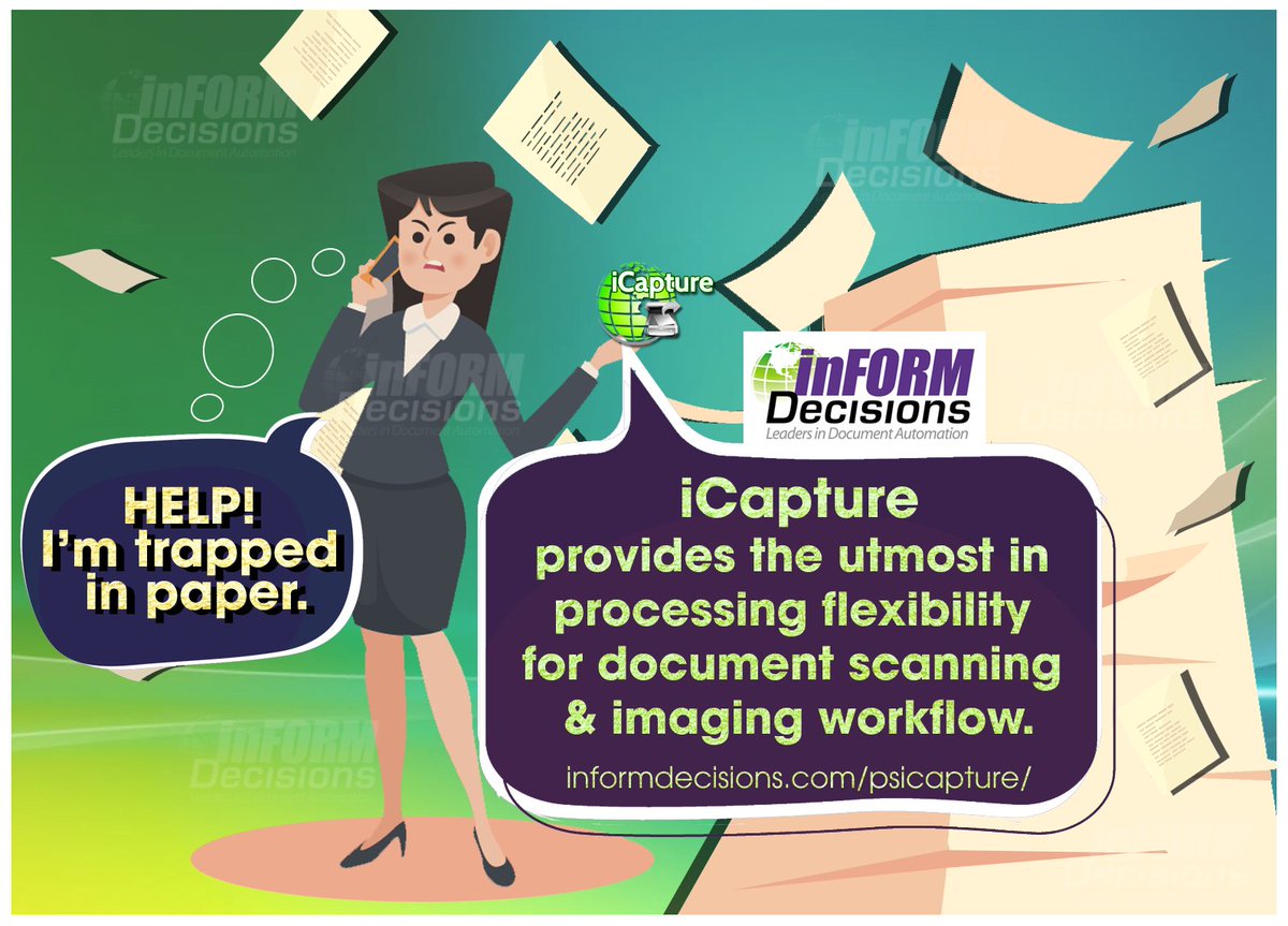inFORMDecisions's tweet photo. With #iCapture, scanning documents and capturing key information through advanced OCR technology is all automated. You just take a stack of paper, place it in the copier feeder or scanner, & we split, extract and route, all automatically.
800-858-5544; https://t.co/gp9kPTCUHT https://t.co/0JW4wKFlGf
