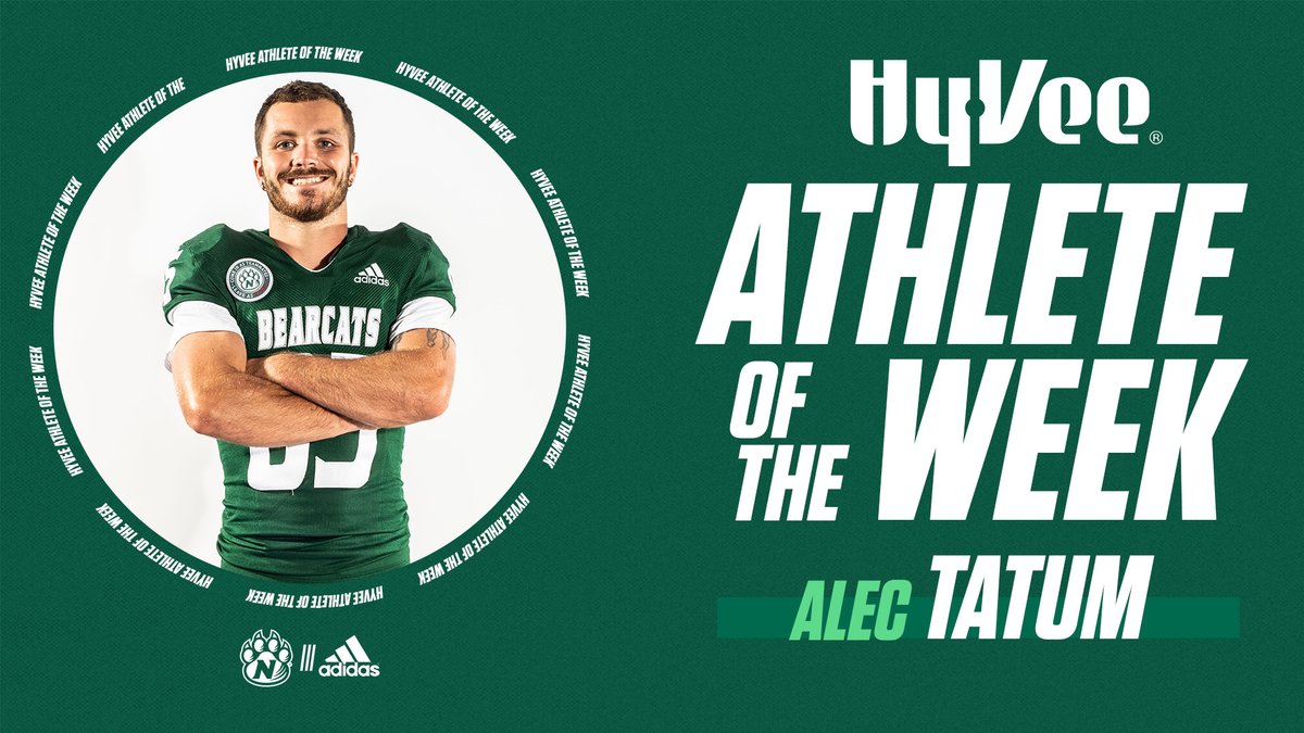 After having just the seventh 200-yard receiving game in <a href="/NWBearcat_FB/">Northwest Football</a> history, senior <a href="/alectatum_/">Alec Tatum</a> is the <a href="/HyVee/">Hy-Vee</a> Athlete of the Week. His 205 receiving yards ranks as the fourth-highest single-game total in Bearcat history.