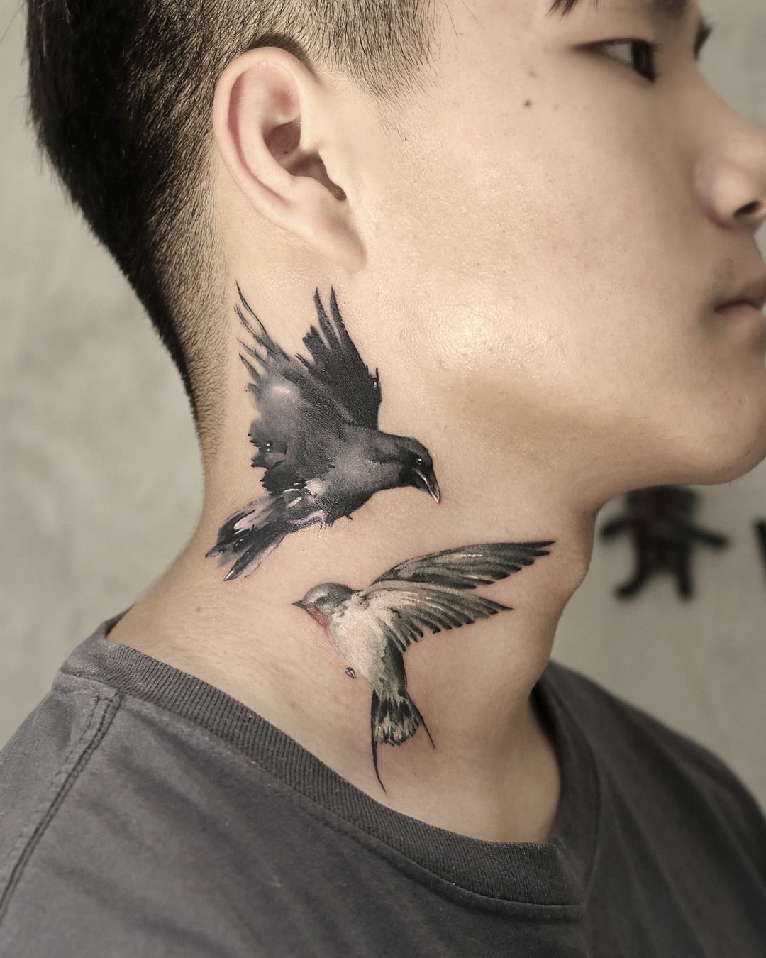 StillerInk  Second day neck tattoo vikings bird  Facebook