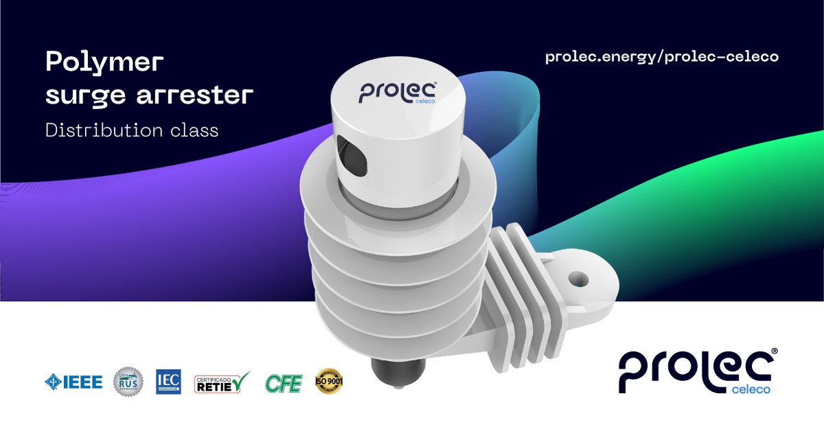 ProlecEnergy's tweet photo. With the highest quality components in the market, we manufacture heavy duty and riser pole surge arresters, from 3kV to 36kV.
Click here for more info: https://t.co/Ox7ZE8arCL
#ProlecCeleco #Apartarrayos #JuntosParaTransformar #ProlecEnergy https://t.co/NVPFhhh7SW
