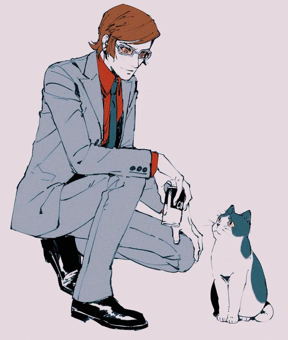 猫アレルギーなのに好きが上回って外で抱っこしたりしてる時点で眺めるのは日常なんだろうなあ…見たすぎる光景 