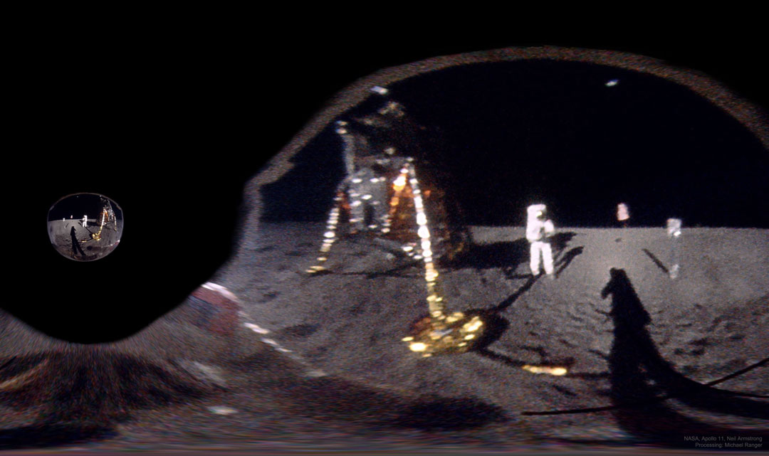 Klein_Universe's tweet photo. Here is one of the most famous pictures from the Moon -- but digitally reversed. This is Neil Armstrong reflected in @TheRealBuzz's curved visor [read more: https://t.co/MtFo9u2S9K] https://t.co/2t1lPElZU1