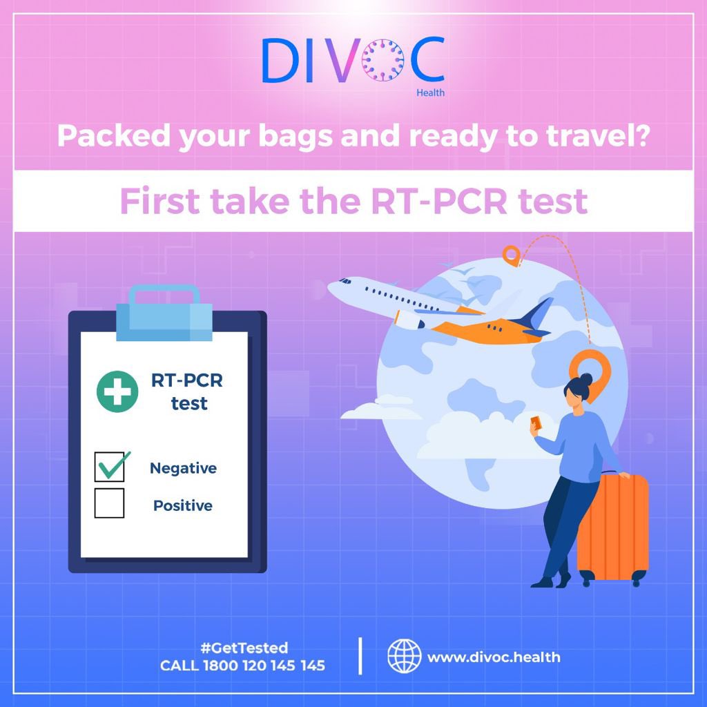 Planning a vacay? Follow the norms and stay safe.
We urge you to book your test before you travel.

Book a test from our website: bit.ly/3qxpyVV or 
call us: 1800 120 145 145

#Healthcare #Healthtest #Gettested #StaySafe #BookTest #DivocLab #TestAtHome #RTPCR #CovidTest