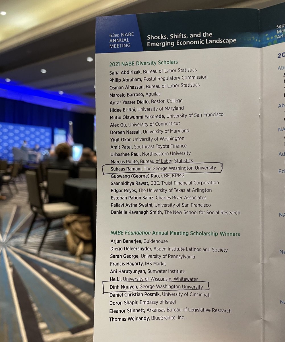 DCECON's tweet photo. Congratulations to our #appliedEcon NABE scholars! @GWUEconomics #NABE2021 https://t.co/8qcADzdKBZ