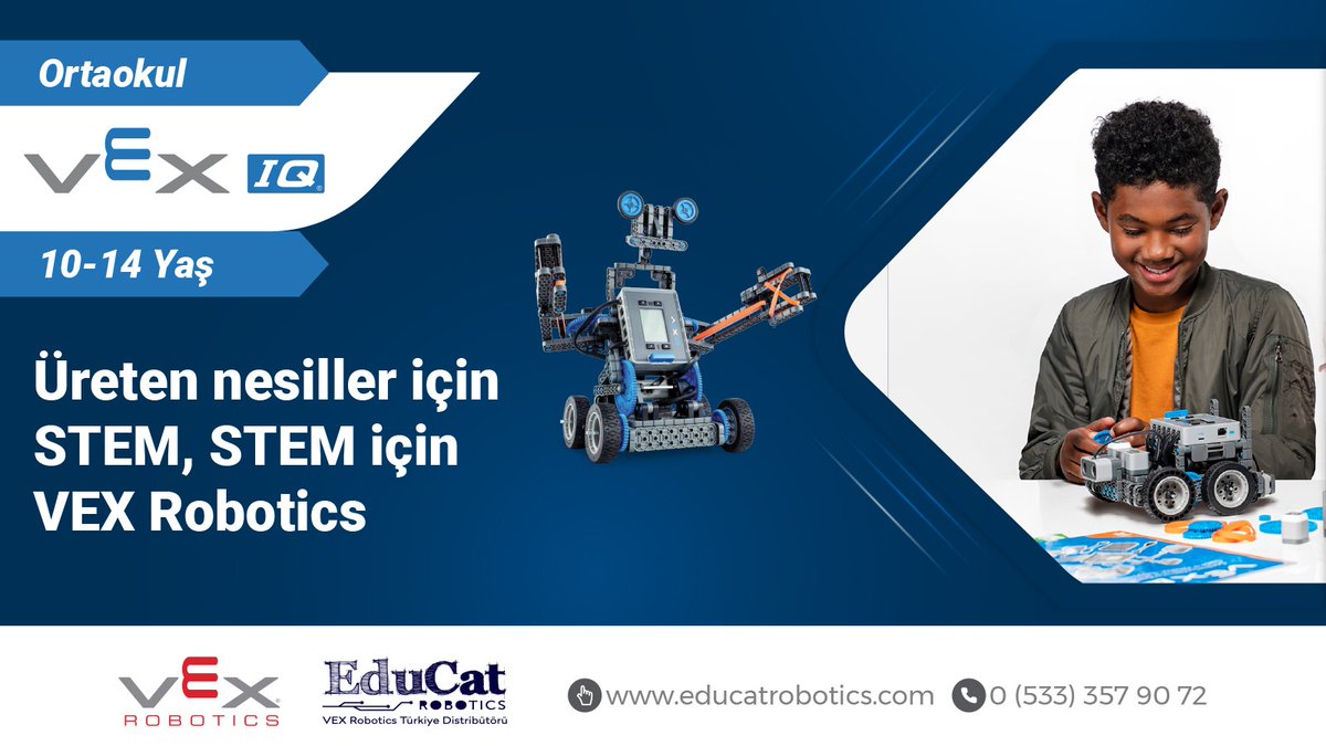 EducatRobotics's tweet photo. VEX Robotics ekosistemindeki tüm seviyelere uygun ürünlerimizle öğrencilerinize STEM, Robotik-Kodlama eğitimleri verebilir ve "Dünyanın En Büyük Robotik Turnuvası"na ücretsiz olarak katılabilirsiniz!

https://t.co/fDaI6paxZ1

#VEXRobotics #Robotik #Kodlama #STEM #educatrobotics https://t.co/gMIsmE6GyA