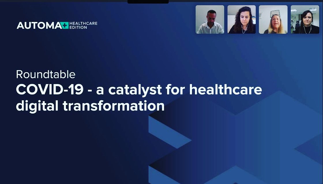 FeZaganelli's tweet photo. Brilliant roundtable with amazing insights today! Congrats to all my colleagues and to AUTOMA+ Healthcare for this incredible event! 👏🏻👏🏻👏🏻 #digitaltransformation at Congress AUTOMA+ Healthcare @BGSgroup_eu
 #AUTOMAhealth2021 #digitalhealth. at https://t.co/IoyHlPpR3F https://t.co/3J9pwqIz1B