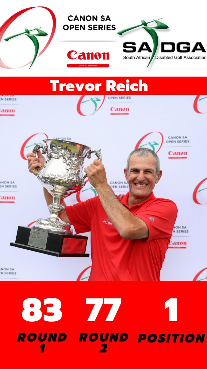 sadga101's tweet photo. Introducing the winners of the Cape Town Disabled Open hosted by the @CityofCT
Physically Disabled Strokeplay: Trevor Reich
Physically-Disabled Stableford: Yolande Magatye
Well done to both of them on some sensational golf!
#canonopenseries #sadga #ctdisabledopen https://t.co/MasU5UIR8u