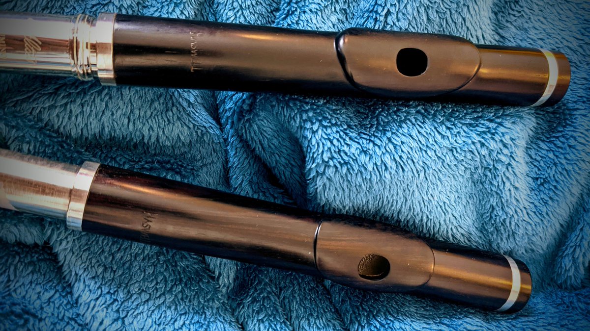 Testing two <a href="/AHaswell_Repair/">Arthur Haswell</a> headjoints and they are just beautiful. #WoodenFlute #HaswellHeadjoint
