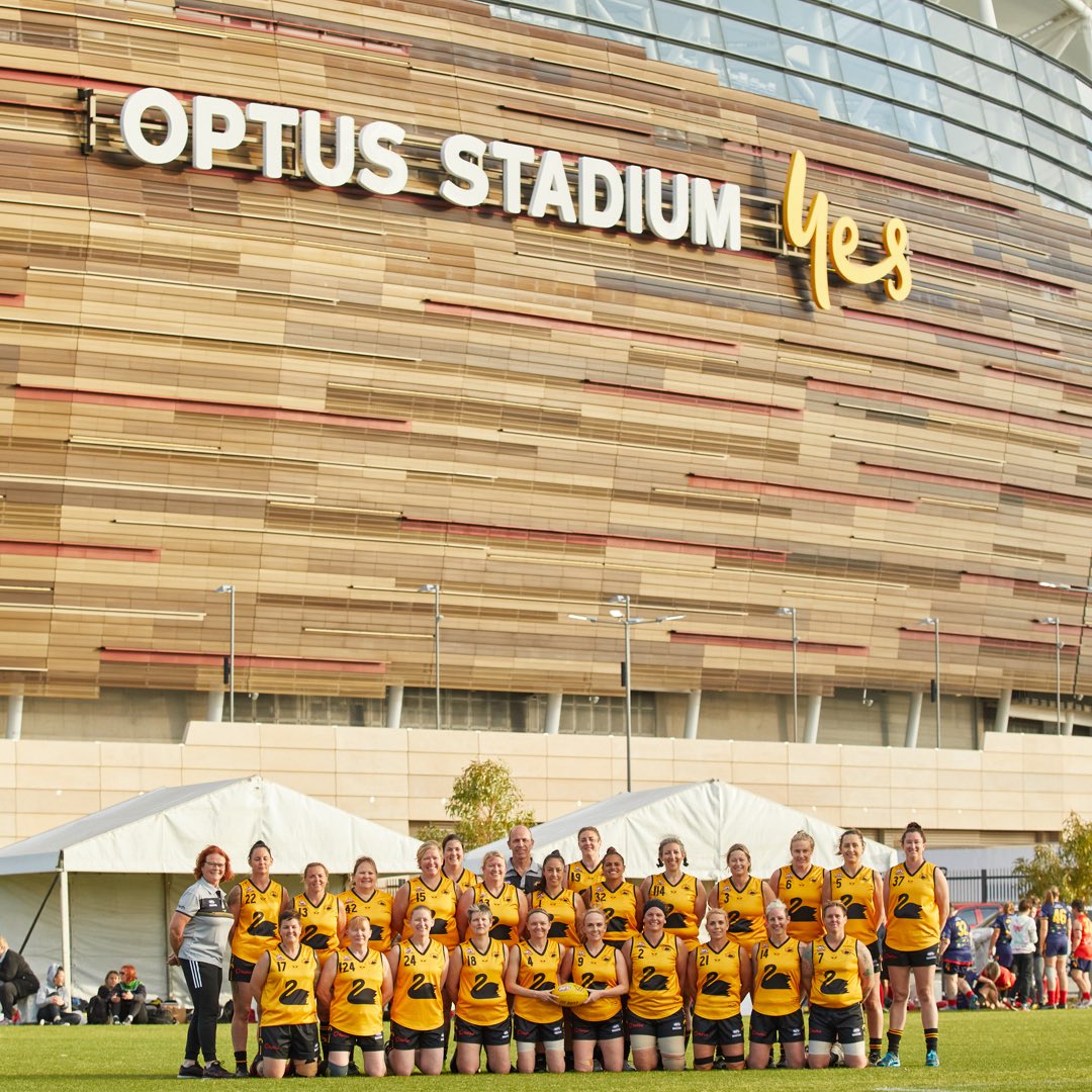 afl_MastersWA's tweet photo. AFL Masters National Carnival Perth WA
Opening Ceremony Night @OptusStadium
Women and 35’s/40’s
🖤💛🏉
#waaflmasters #justanotherdayinwa
#perthfooty https://t.co/jN8MFBdcC4