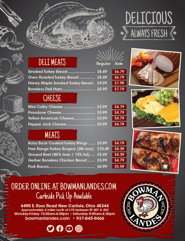 BLTurkeys's tweet image. Fall Harvest Sale at Bowman and Landes! Save 35% OFF our Free Range Ground Turkey plus save up to 20% OFF other items. #bowmanlandes #fallharvest #sale