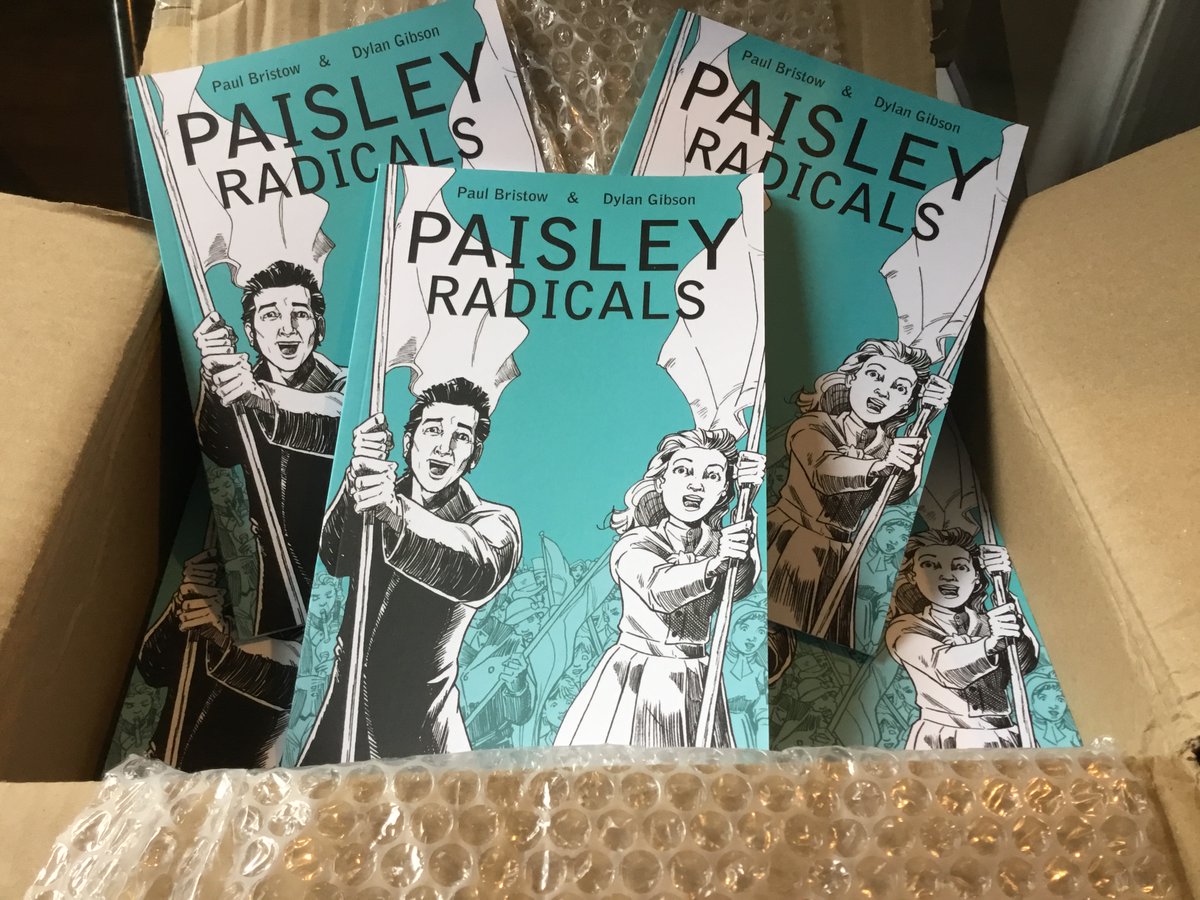 MagicTorchComix's tweet image. New comic smell! Our Paisley Radicals book has arrived thanks to @ComicPrintingUK and will be winging its way to @RenLibraries / @RenArtsMuseums later this week. Can&apos;t wait for folks to see @Dylanillo&apos;s excellent work on this...