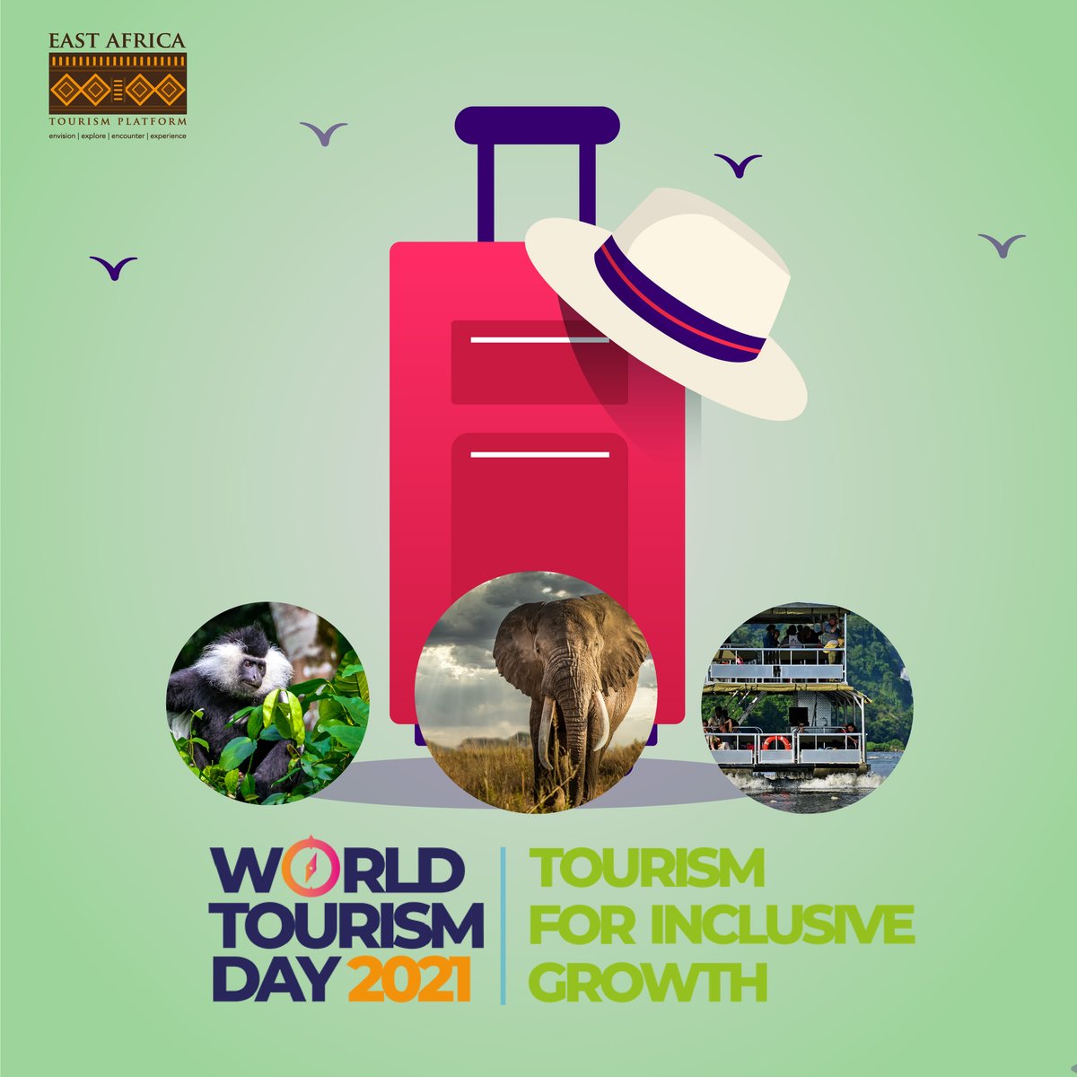 Happy #WorldTourismDay2021 ! 
Today is a day to focus on Tourism for Inclusive Growth. This is an opportunity to look beyond tourism statistics and acknowledge that, behind every number, there is a person.
#DestinationEastAfrica #Tourism4InclusiveGrowth