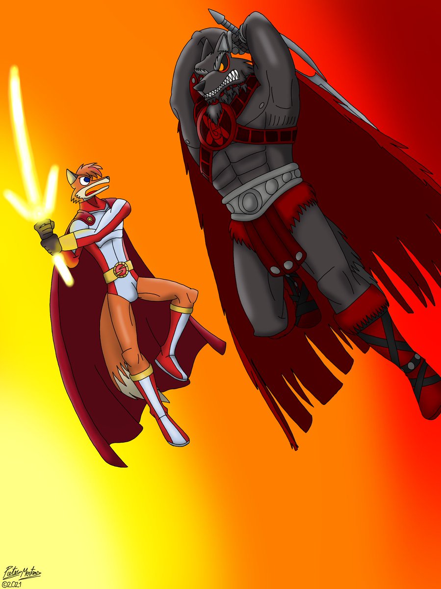DragonSnake9989's tweet photo. Time to duke them out as #SOLARFOX fights General G’rowl of the Genociders.
Which power will he use against his dark magic? An energy solar arrow shot or solar sword? https://t.co/8cpregsgqP