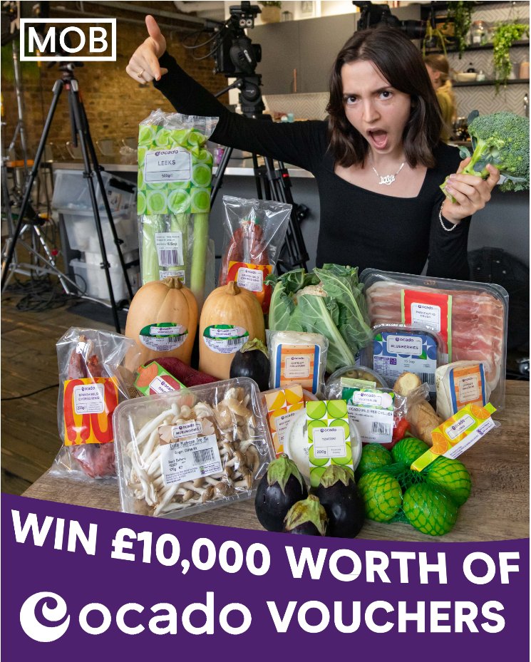 📢Bonus entry alert 📢
<a href="/mobkitchen/">Mob</a> are giving away £10,000 Ocado voucher, and we're giving you an extra chance to win. All you have to do is:
Follow @ocado
Follow <a href="/mobkitchen/">Mob</a>
Retweet this post
